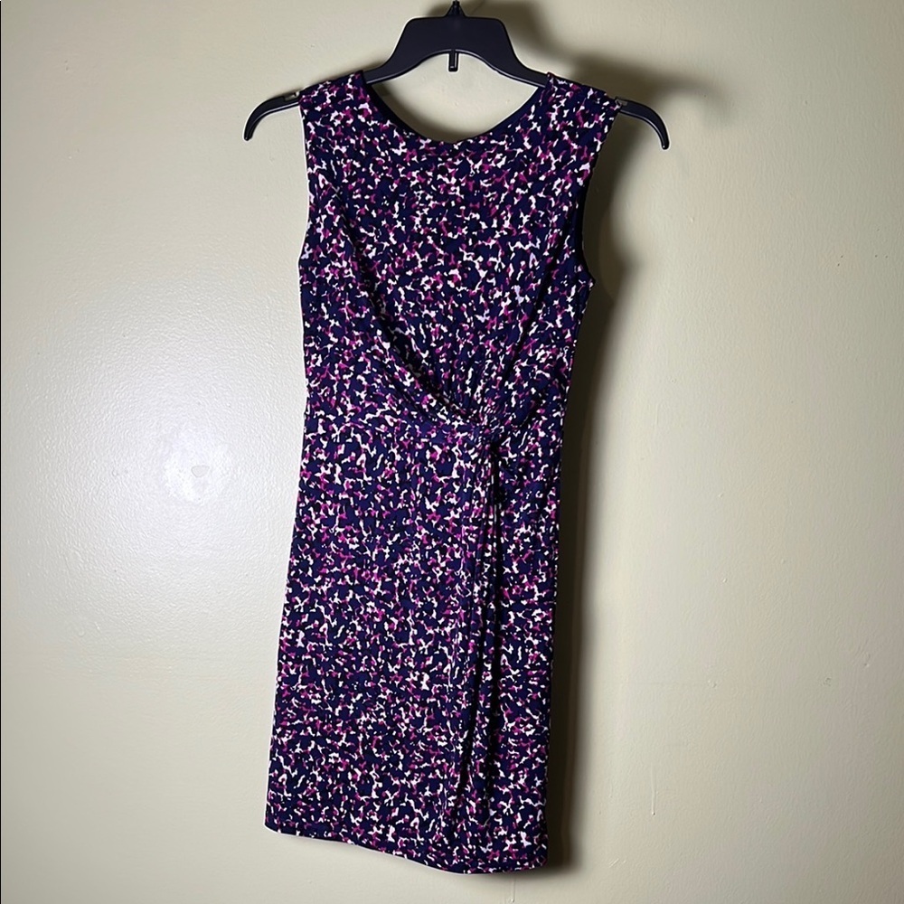 Ann Taylor Purple mob wife ,career, Sheath Mini ,Dress Sleeveless Crew Neck
